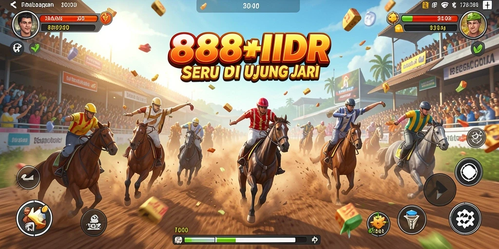Tangkapan layar utama dari gameplay balapan seru 888IDR.