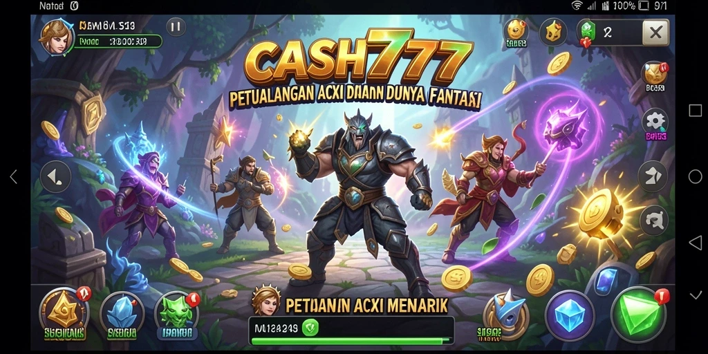 Screenshot utama menunjukkan aksi mendebarkan dalam gameplay ARPG CASH777.