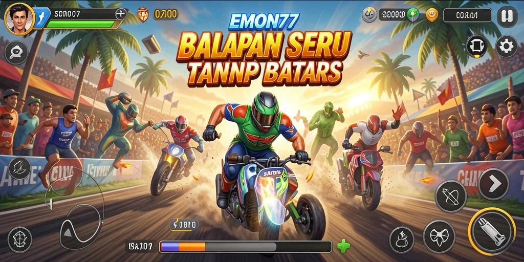 Gameplay <strong>EMON77</strong> yang mendebarkan dengan balapan yang kompetitif dan mobil cepat.