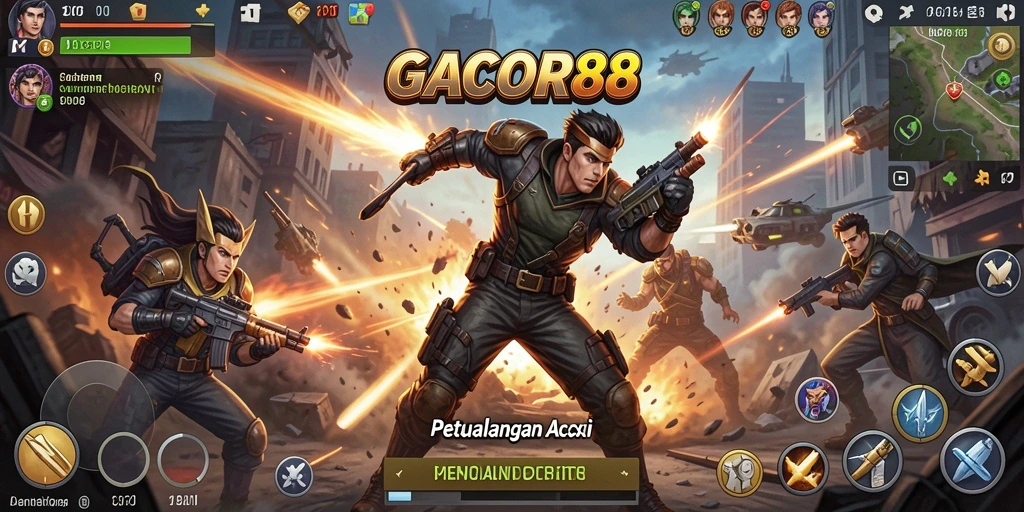 Tampilan gameplay GACOR88 yang mendebarkan dan penuh aksi.