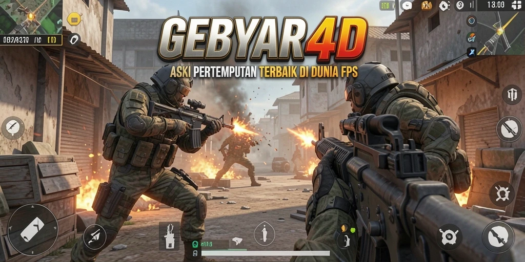 Tangkapan layar menampilkan aksi intens dalam gameplay FPS GEBYAR4D.