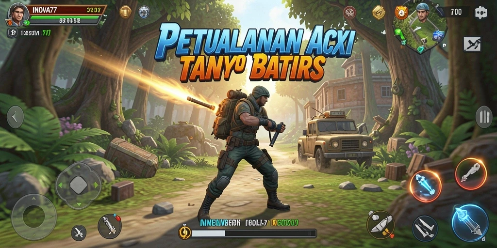 Screenshot gameplay <strong>INOVA77</strong> menunjukkan aksi seru dan grafis yang menakjubkan.