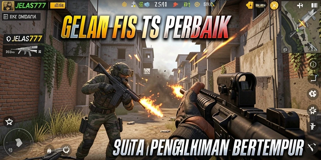 Tampilan aksi seru dari gameplay JELAS777 di medan perang.