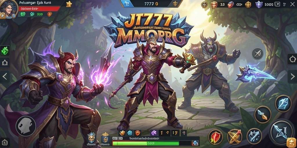 Gameplay seru JT777 dengan pertempuran epik di dunia fantasi.