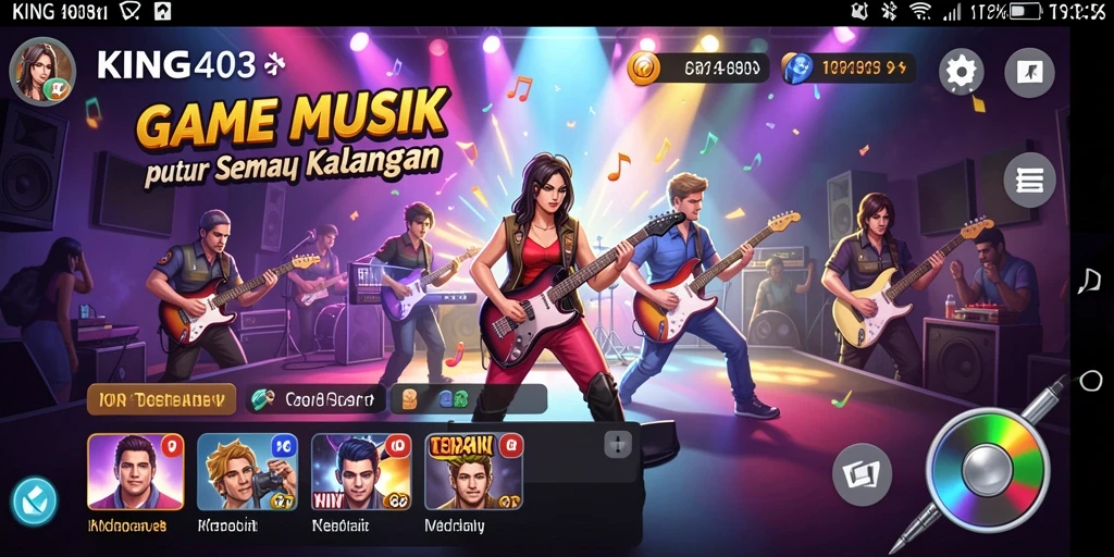 Tampilan gameplay KING403 menampilkan pemain menikmati berbagai tantangan musik secara interaktif.