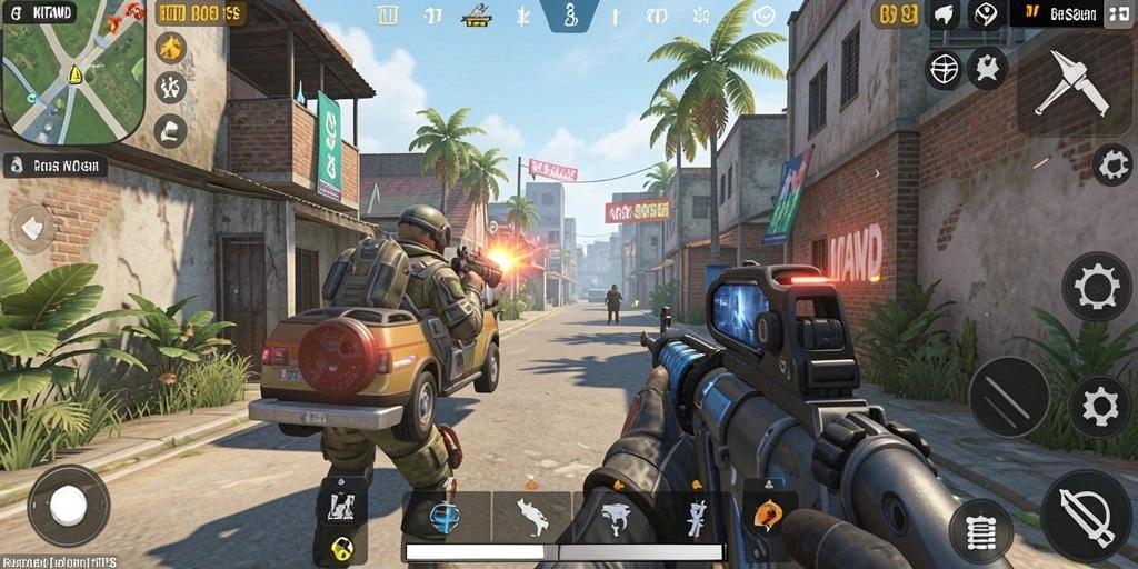 Gameplay <strong>KITAWD</strong> yang mendebarkan dan penuh aksi di arena tempur.