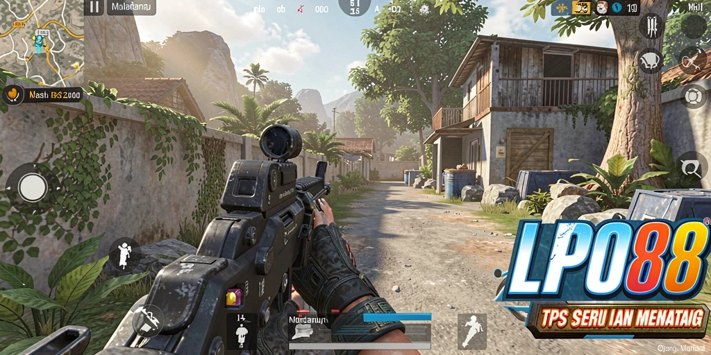 Tampilan aksi intens dalam gameplay <strong>LPO88</strong> dengan grafis mengesankan.