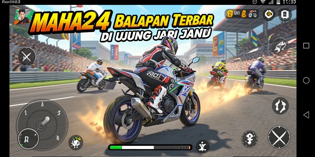 Gameplay seru balapan motor di dunia MAHA24.