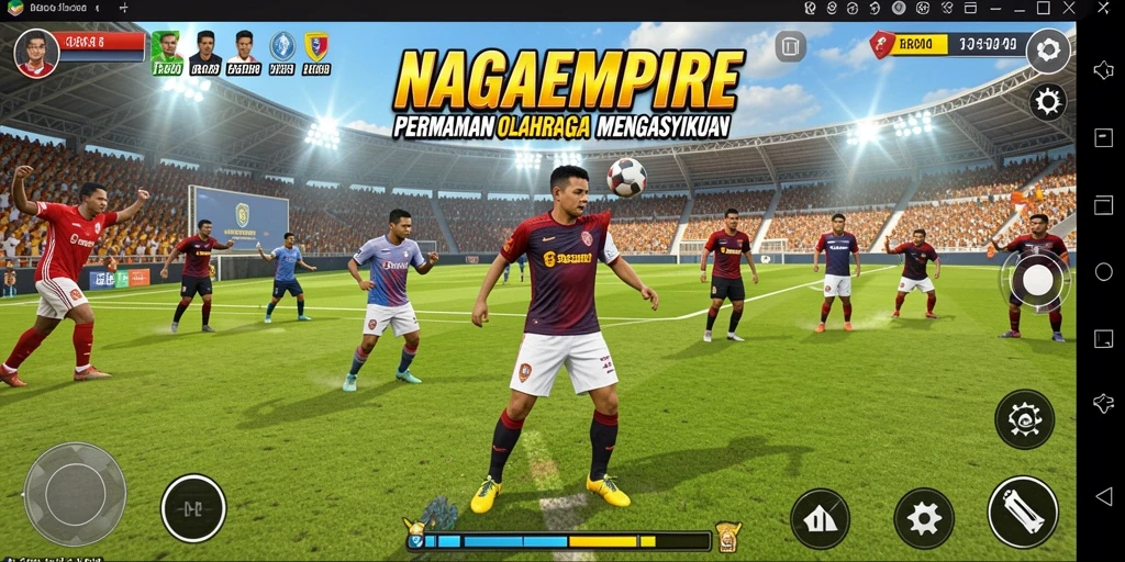 Screenshot utama NAGAEMPIRE menampilkan aksi seru dalam permainan olahraga.