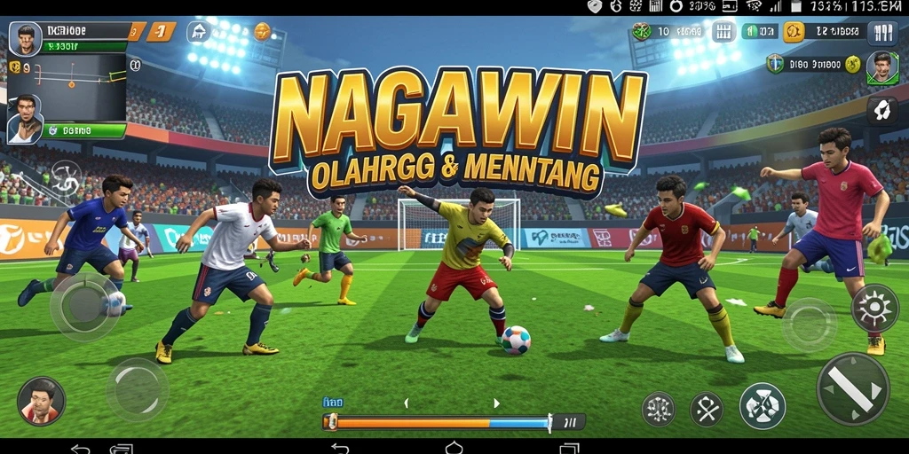 Screenshot gameplay NAGAWIN yang menunjukkan aksi seru dalam permainan olahraga.