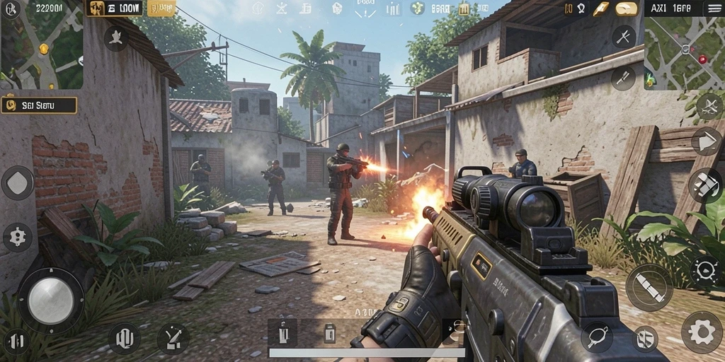 Tampilan menakjubkan dari gameplay P200M dalam aksi FPS.