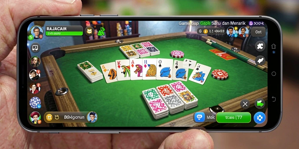 Tampilan gameplay seru saat bermain Gaple di RAJACAIR.