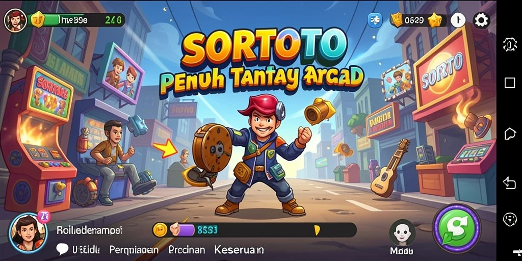 Tampilan gameplay SORTOTO yang seru dan menantang dalam permainan Arcade.