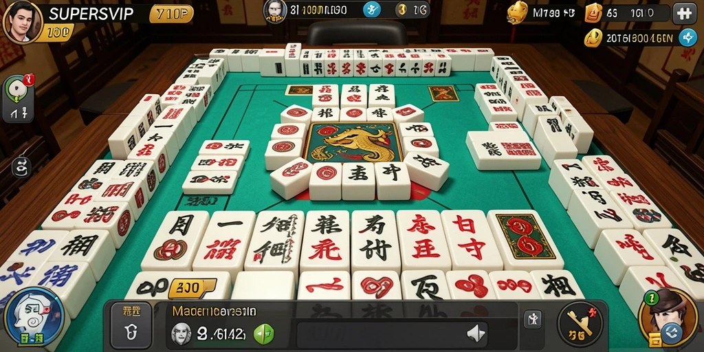 Tampilan gameplay SUPERSVIP dengan desain Mahjong yang menarik.