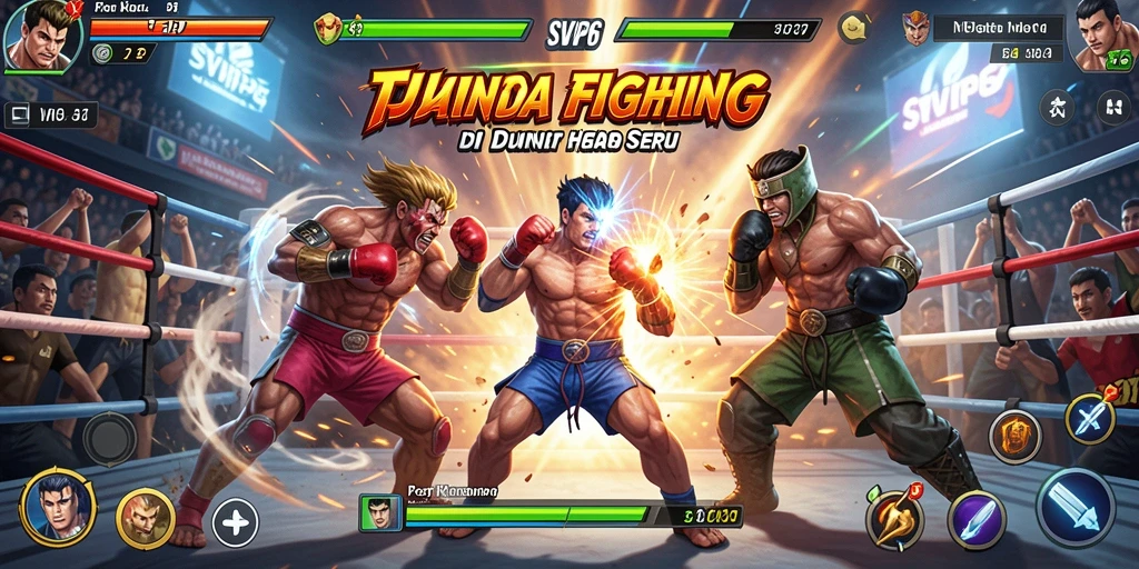 Tangkapan layar gameplay SVIP6 menampilkan pertarungan seru antar karakter.