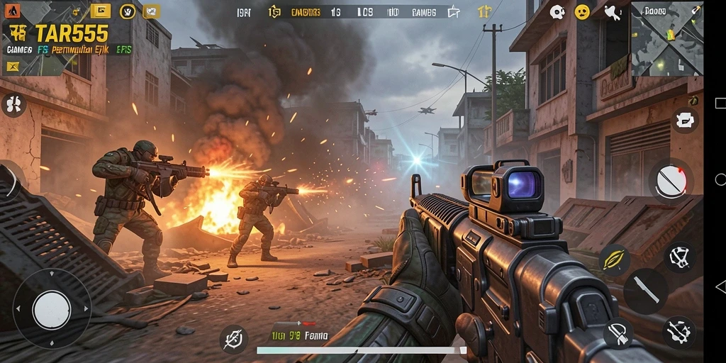 Gameplay seru dan mendebarkan dari TAR555 yang menunjukkan aksinya.